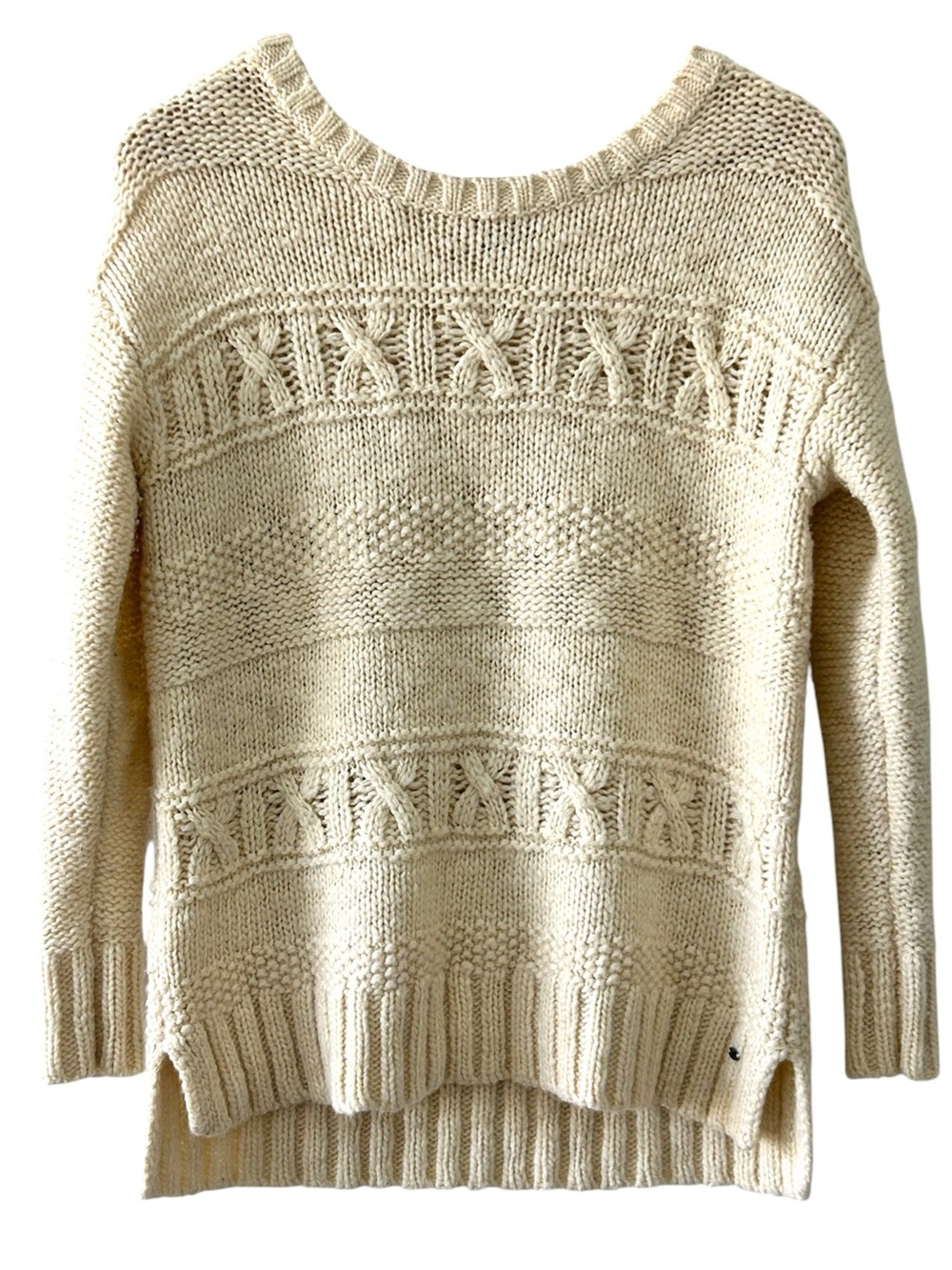 American Eagle Cream Wool Blends Knit Sweater Size S